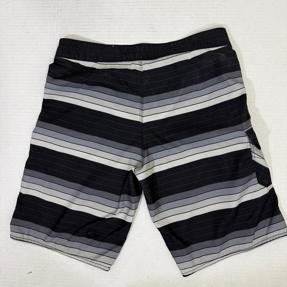 Billabong Men's Black and Gray Striped Board Shorts - Picture 2 of 5